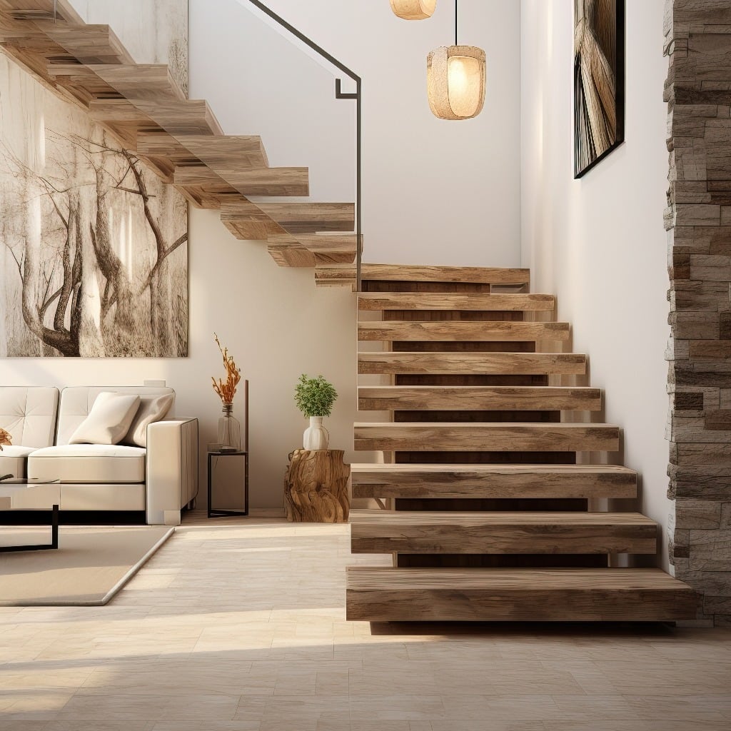 Amazing Interior Design of a Modern and Luxurious Apartment with Wooden Stairs and Beautiful Walls.